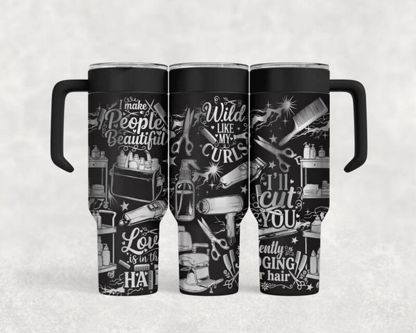 40oz Laser engraved stainless steel Beautician custom