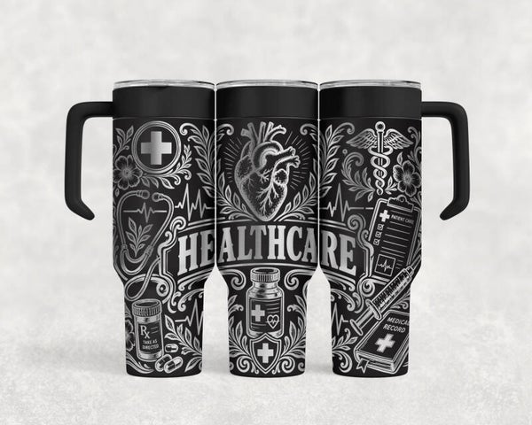 40OZ laser engraved Healthcare stainless steel tumbler custom