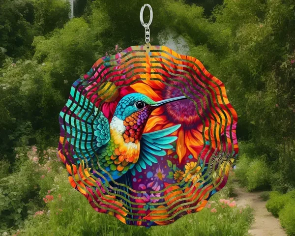 10" Double sided Hummingbird wind spinner garden yard decor