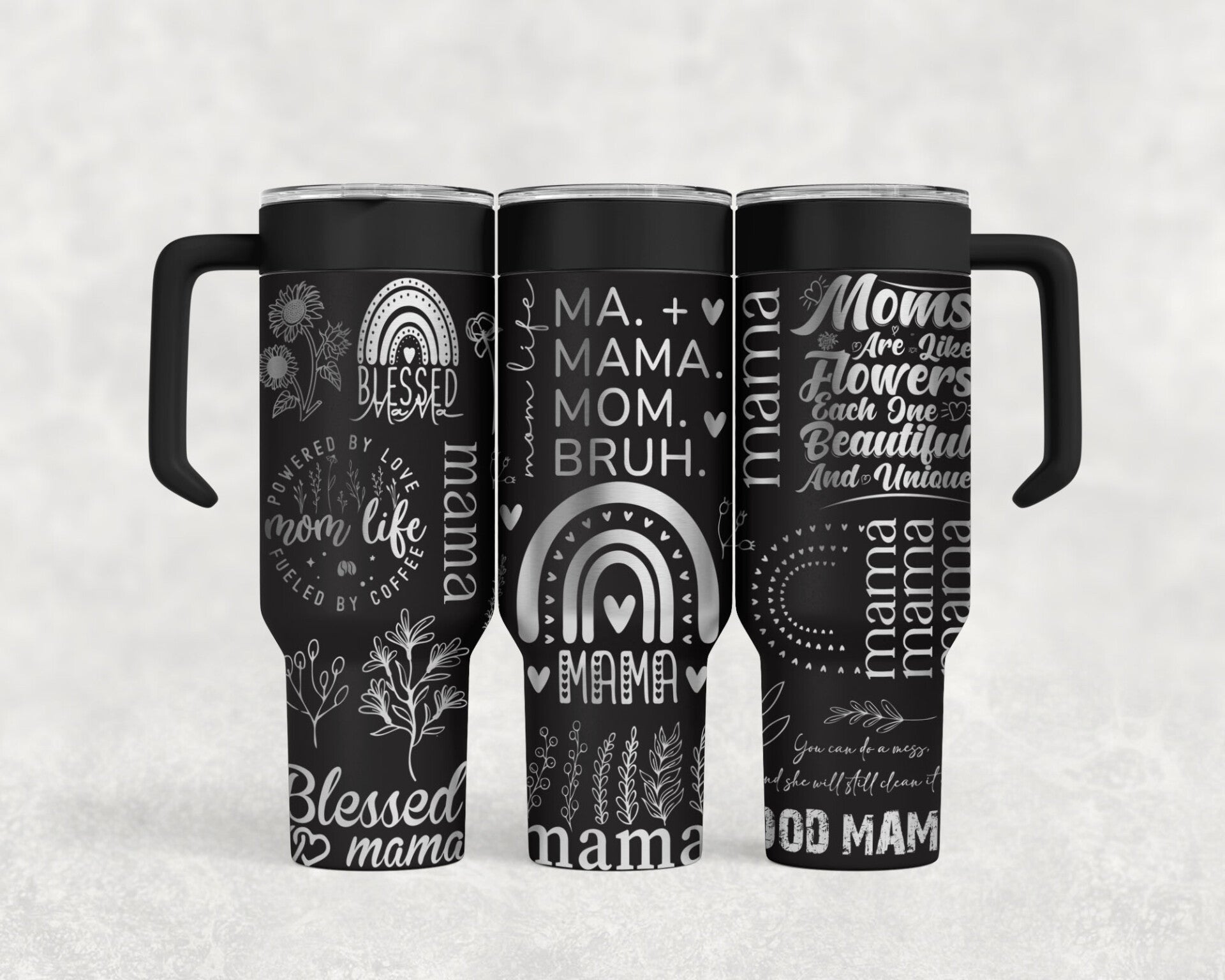 40oz Laser engraved Mama quotes tumbler custom stainless steel