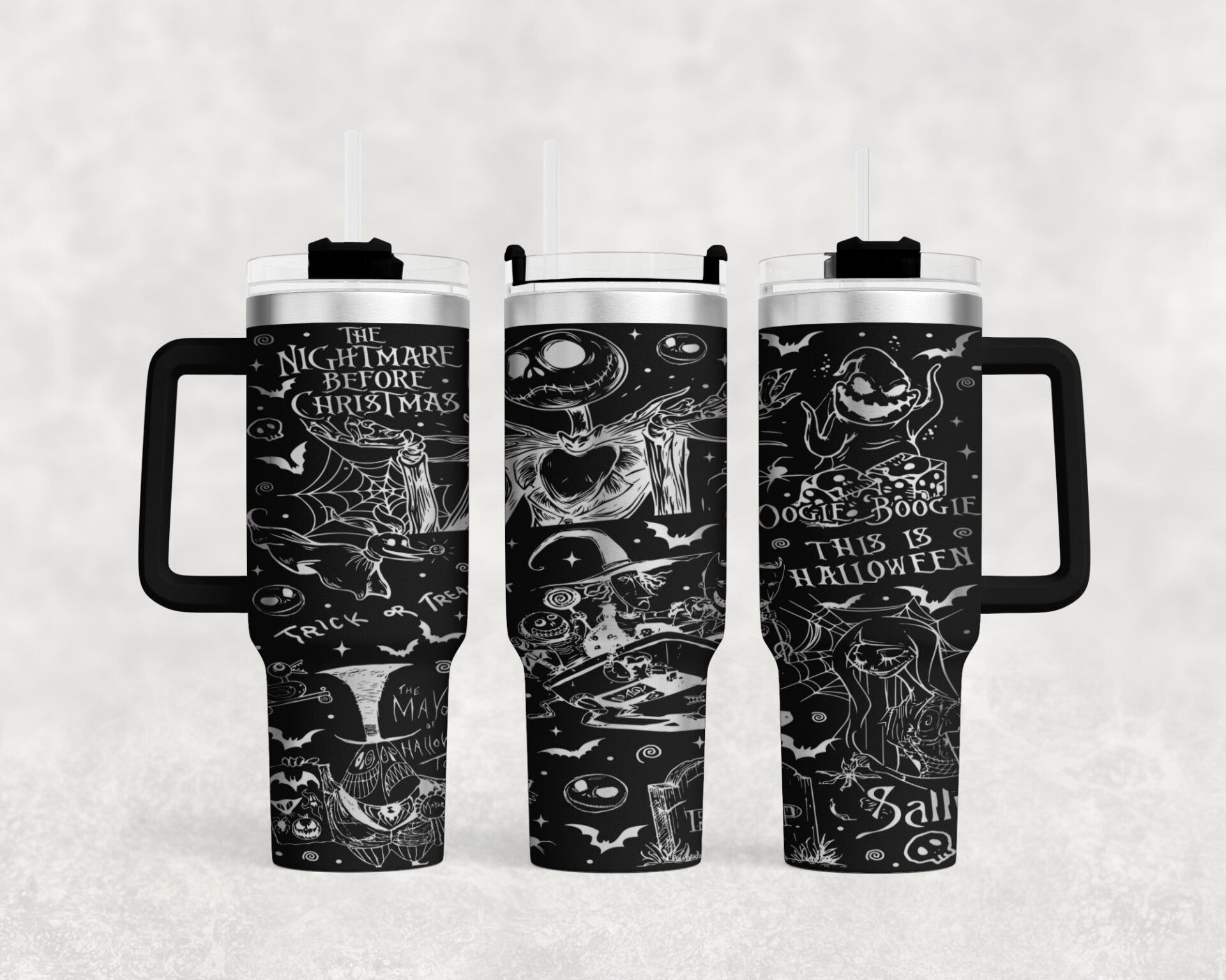 40oz Laser engraved Nightmare tumbler