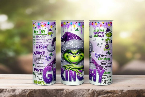 Purple Grinch tumbler