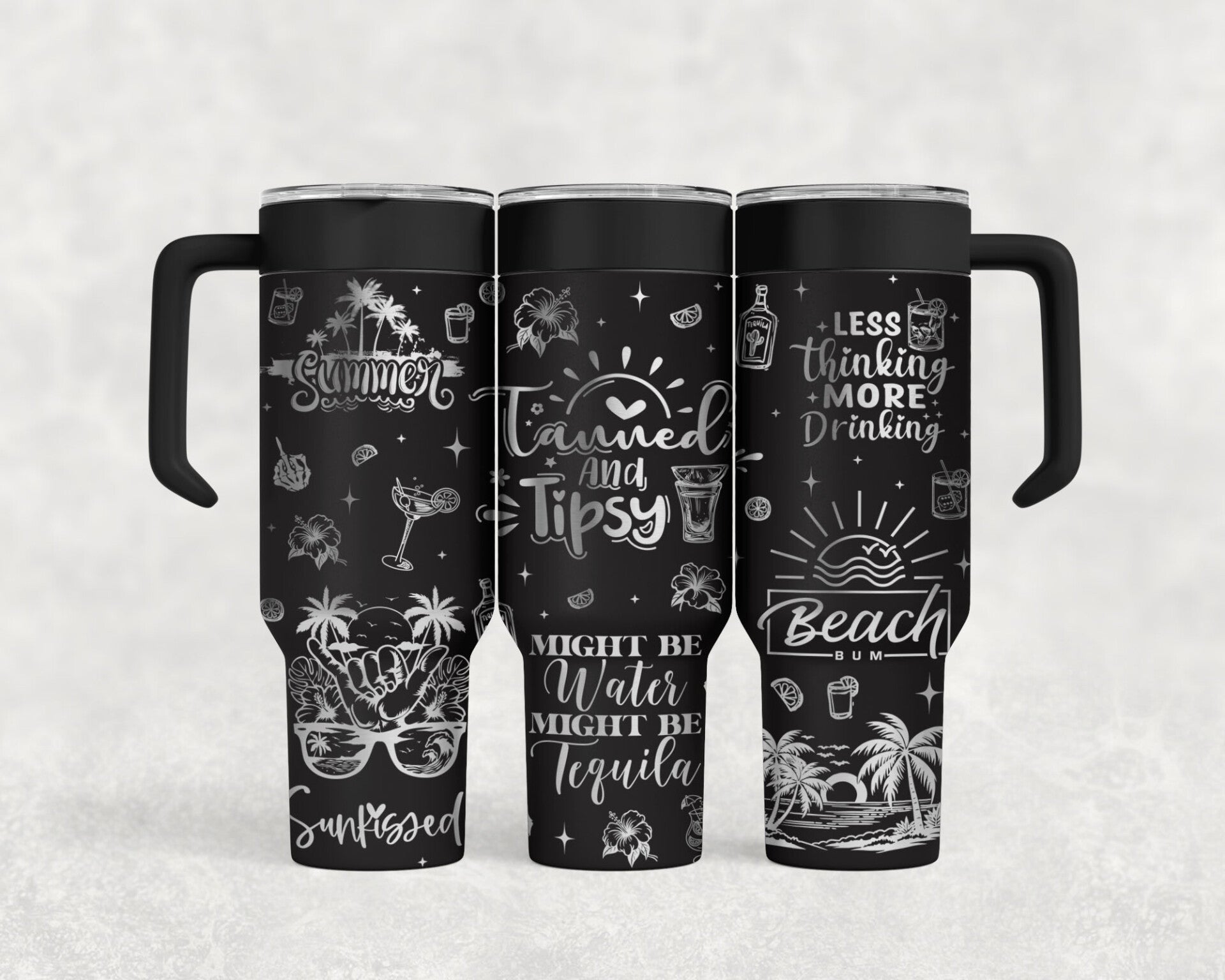 40oz Laser engraved Tanned and Tipsy tumbler