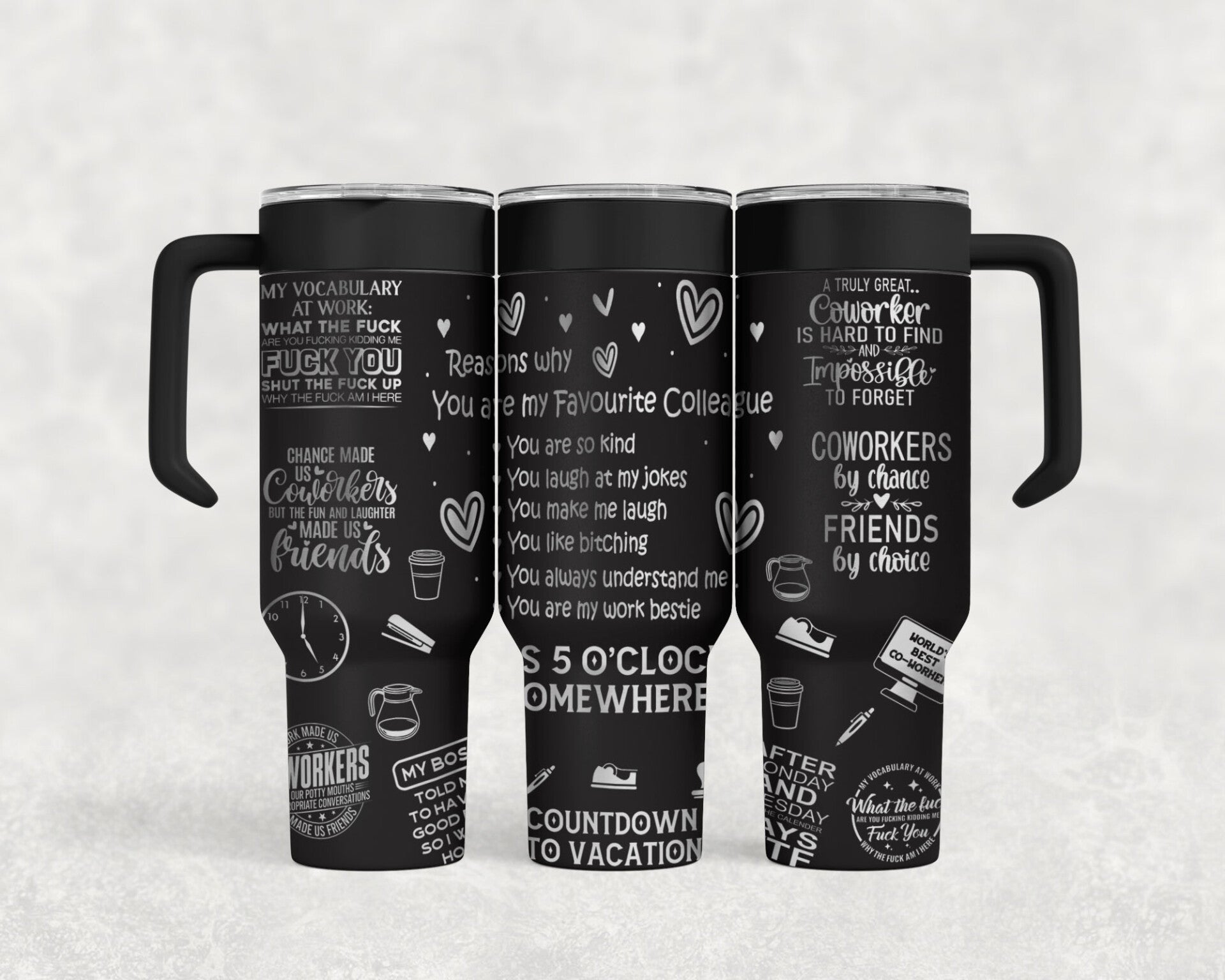 40oz Work bestie tumbler laser engraved