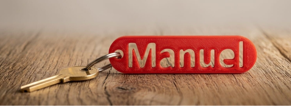 3d geprinte sleutelhanger met eigen naam