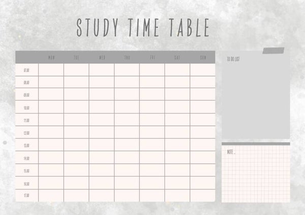 Grey aesthetic study planner- digital download