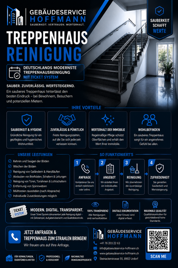 TREPPENHAUSREINIGUNG-SERVICE 4 ETAGEN | 69 EURO TICKET M