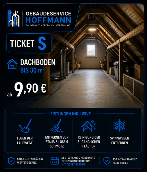 Dachboden bis 30 m²" Preis: ab 9,90 € TIcket S