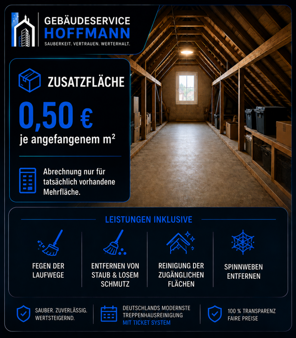 📦 Zusatzfläche 0,50 € je angefangenem m²