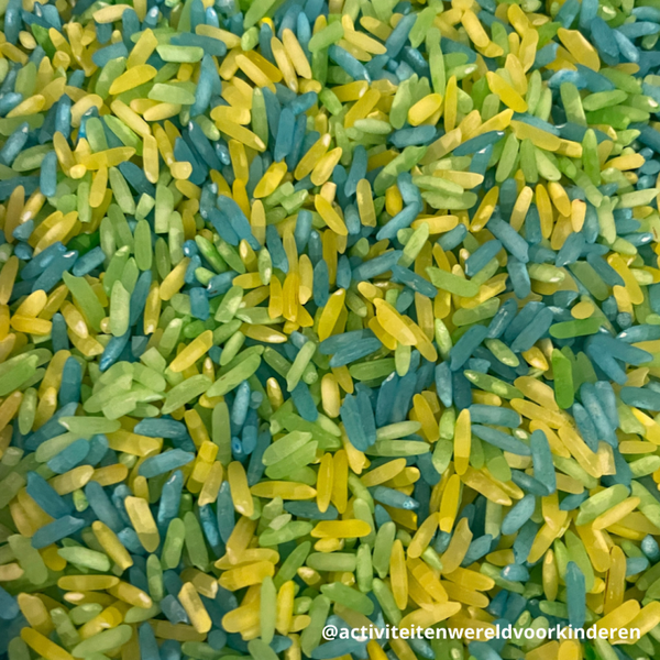 Rijst mix - blauw, geel en groen