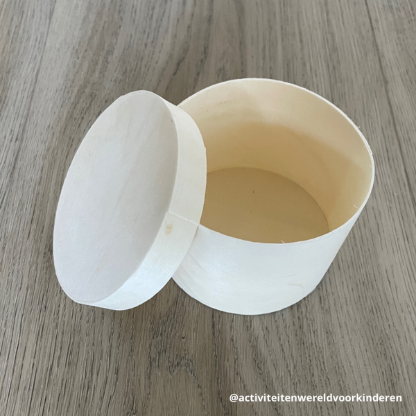 Houten bakje met deksel - doorsnede 8cm
