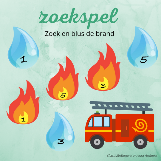 Brandweer - Zoek en blus de brand - Kleuters