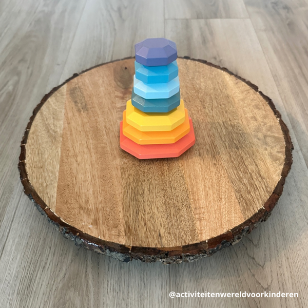 Houten rainbow stapelstenen