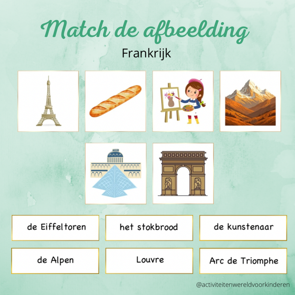 Frankrijk - Match de afbeelding en het woord