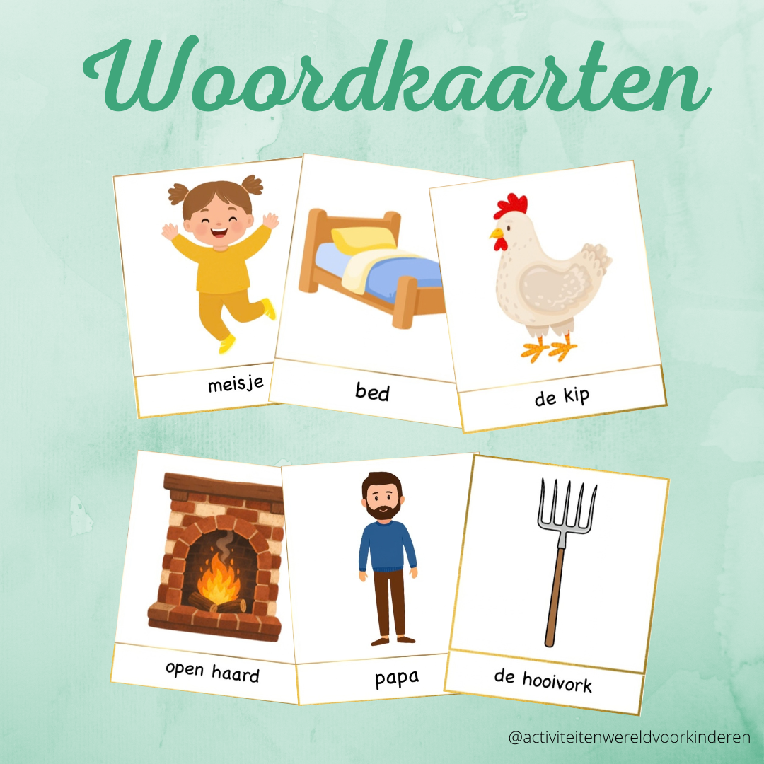De kipjes en de geit - Woordkaarten