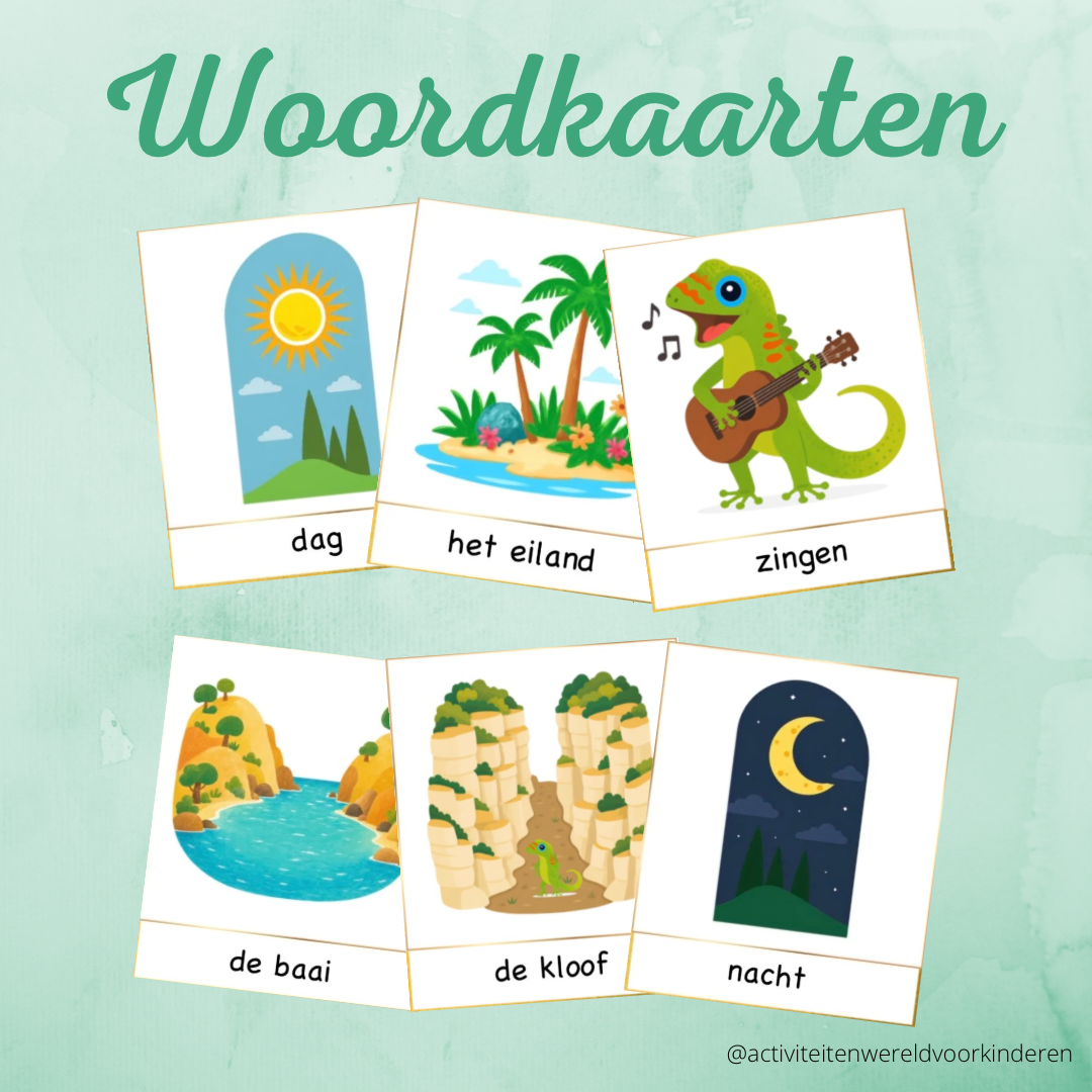 Gekkie de gekko - Woordkaarten