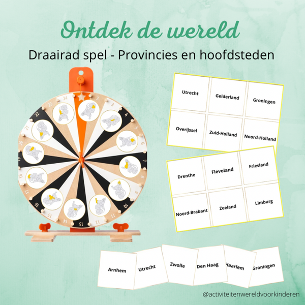 Draairad spel - Provincies en hoofdsteden Nederland