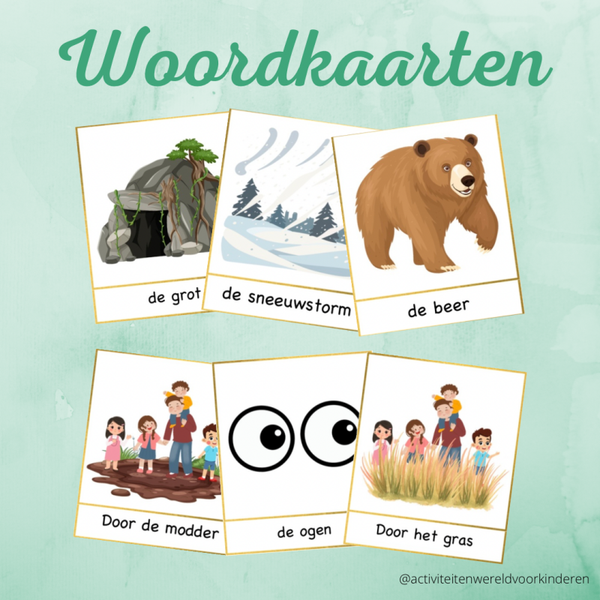 Wij gaan op berenjacht - Woordkaarten