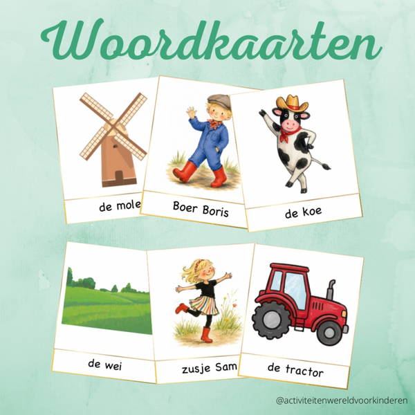 Boer Boris, dans met mij! - woordkaarten