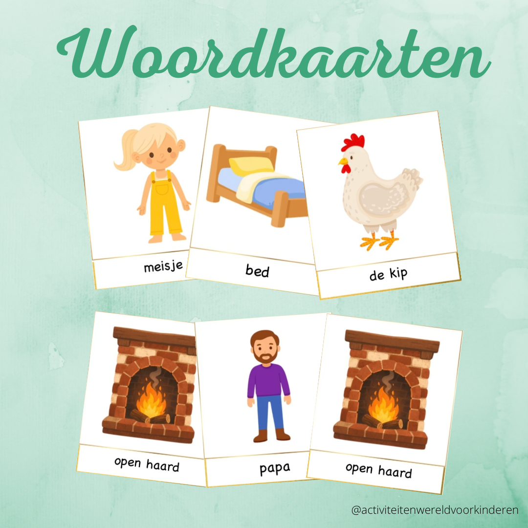 De kipjes en de geit - Woordkaarten