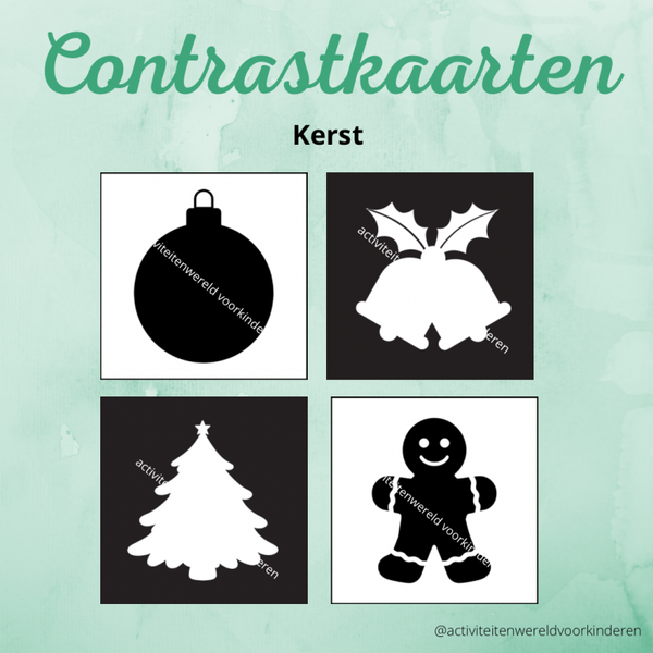 Contrastkaarten - Kerst