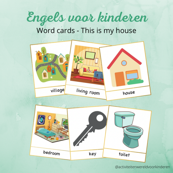 Engels voor kinderen - Word cards - This is my house