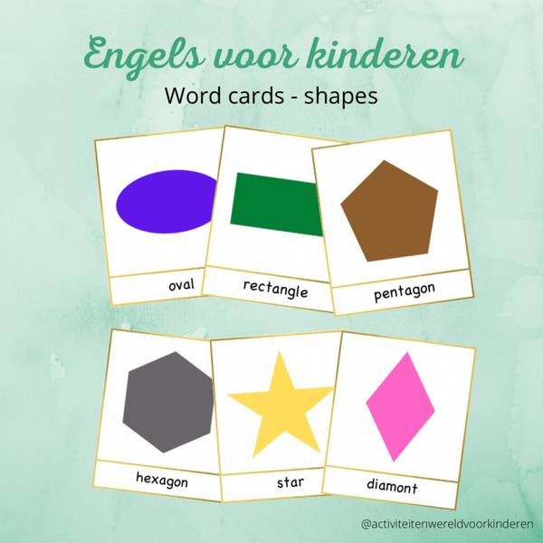 Engels voor kinderen - Word cards - Shapes