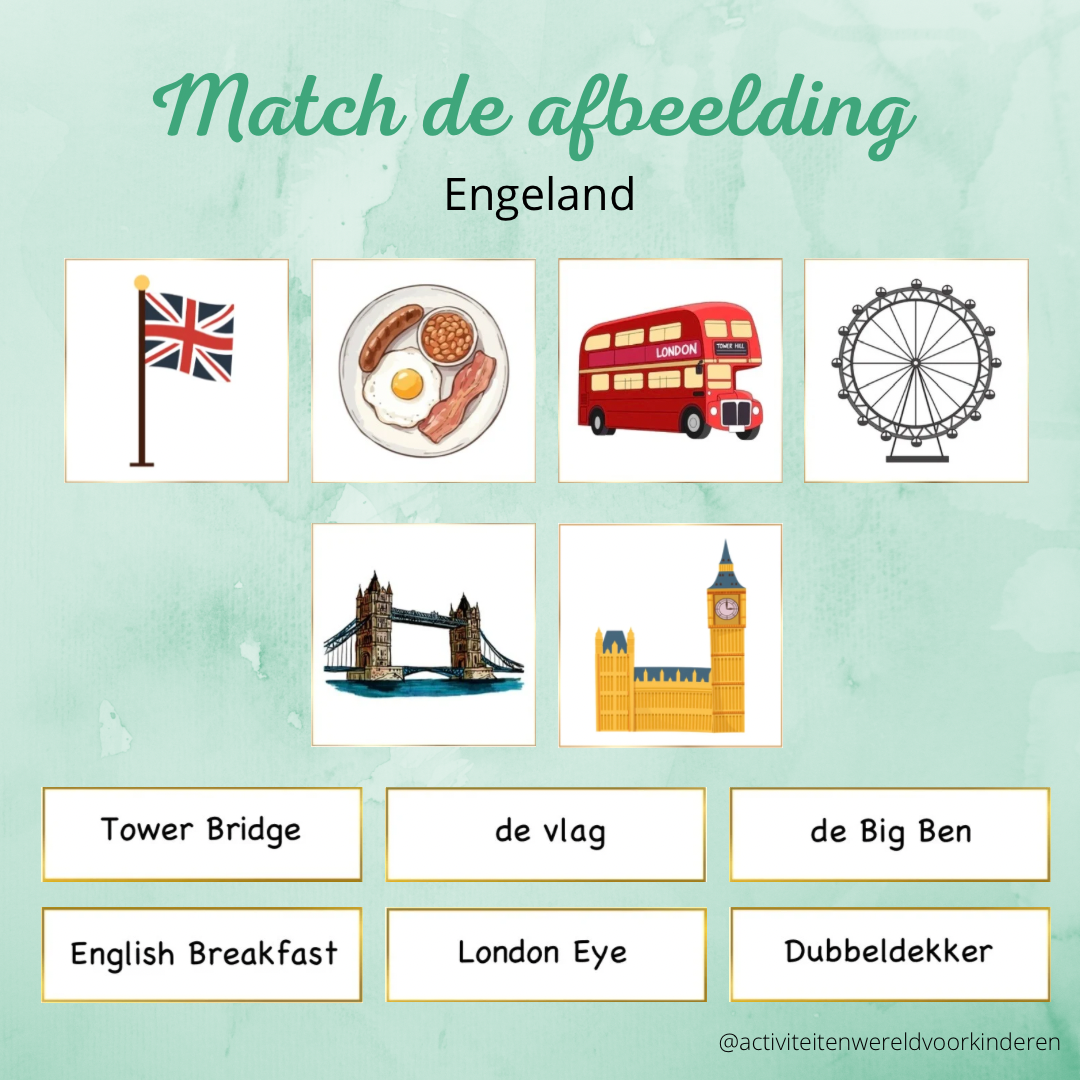 Engeland - Match de afbeelding en het woord