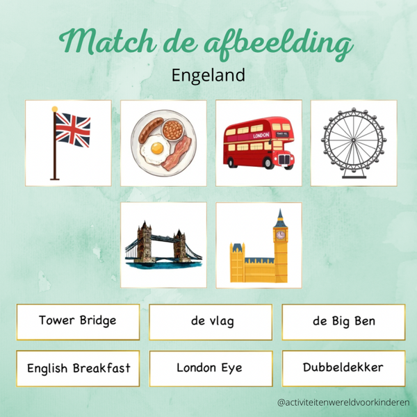 Engeland - Match de afbeelding en het woord