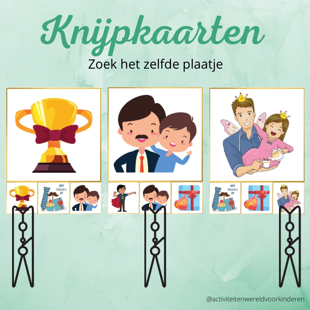 Vaderdag - knijpkaarten zelfde plaatje