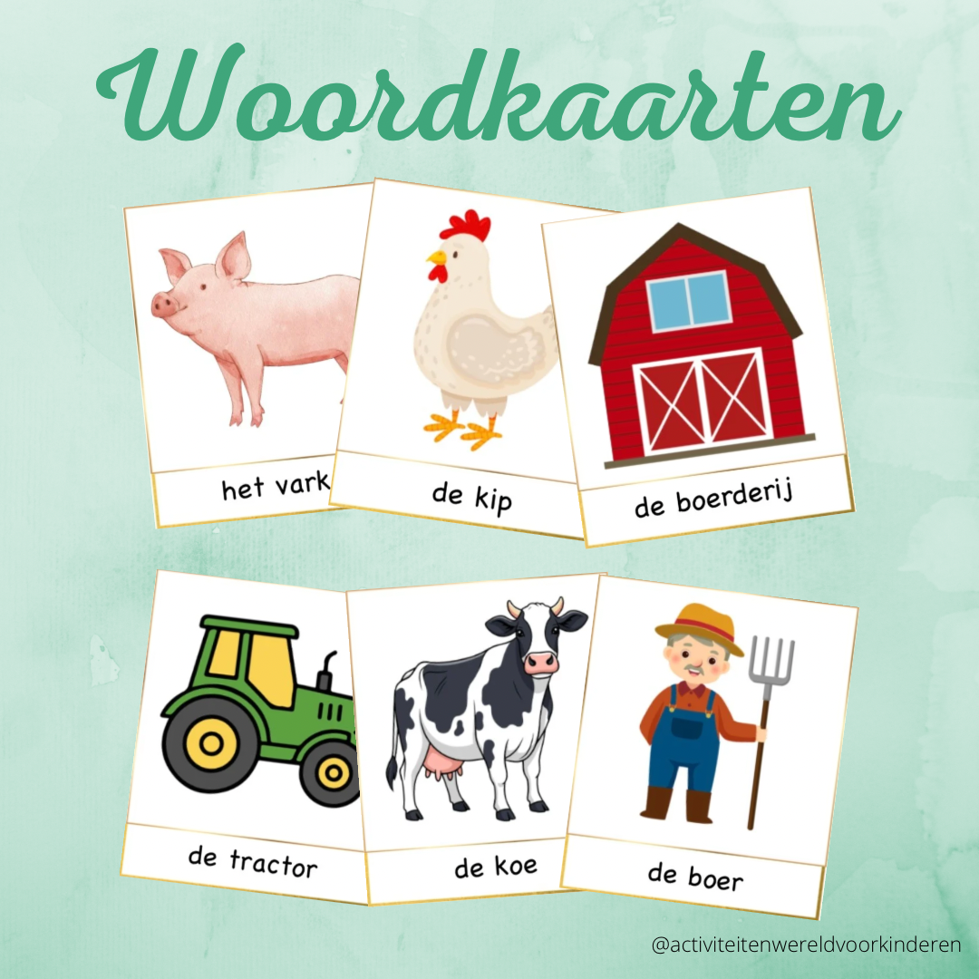 Op de boerderij - woordkaarten