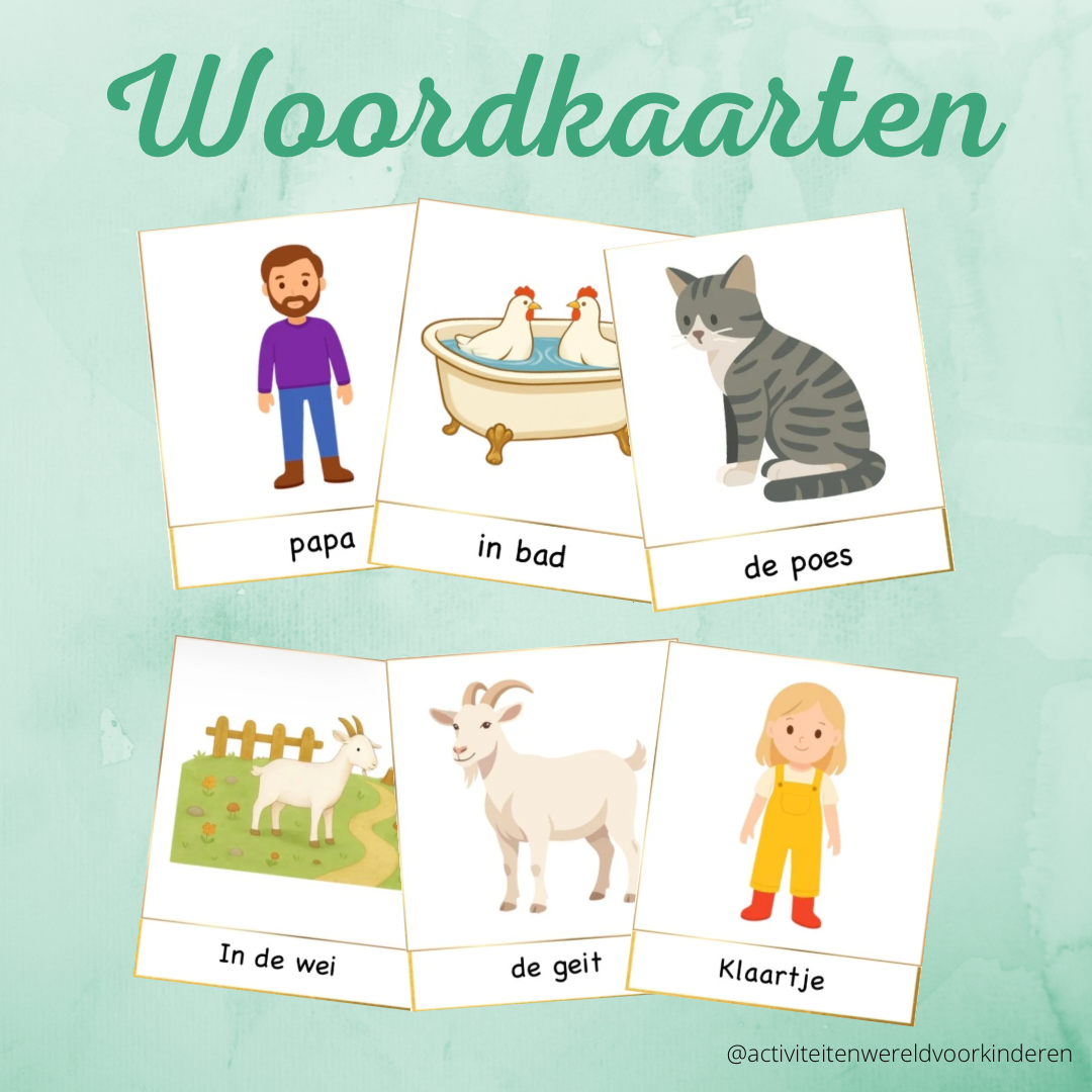 Kom maar, kipjes! - Woordkaarten