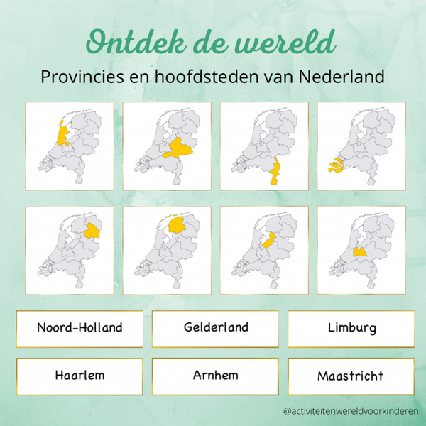 Provincies en hoofdsteden - Nederland