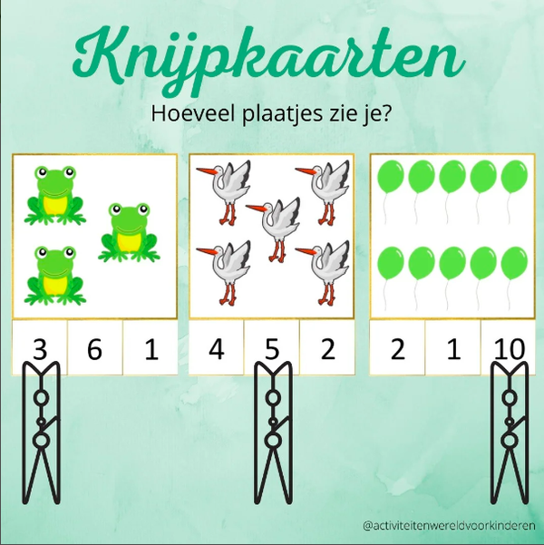 Ssst! De tijger slaapt - knijpkaarten tellen 1 t/m 20