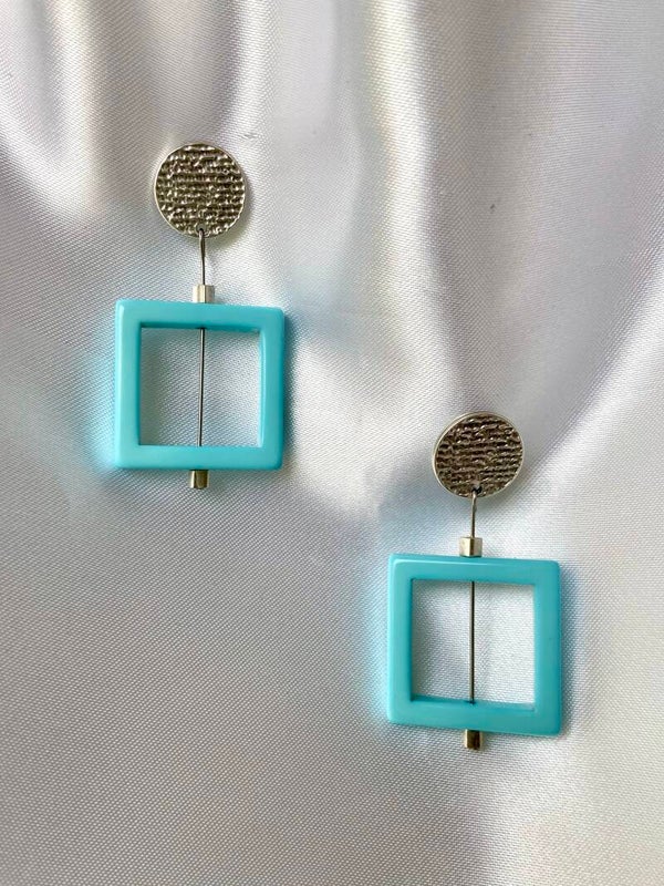 Boucles d'oreilles "Blue square"