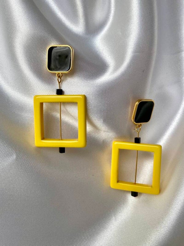 Boucles d'oreilles "Yellow square"