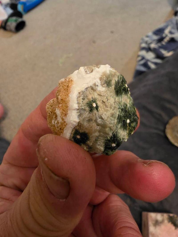 Tree Agate with calcite/citrine crystal