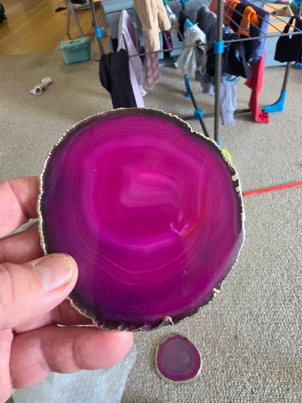 Gold plated agate slices
