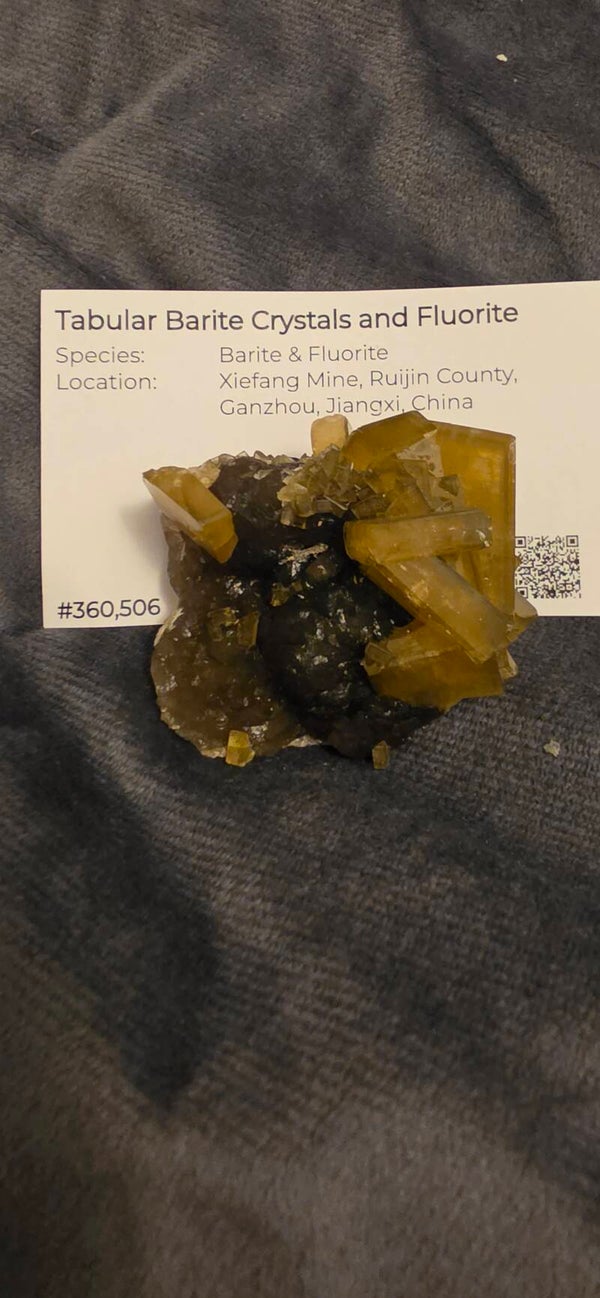 Tabular Barite Crystals and Fluorite