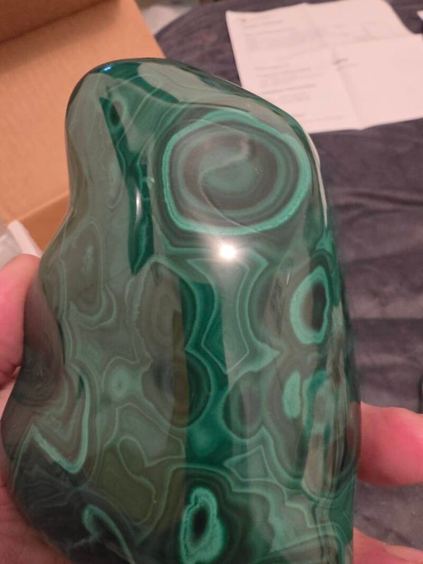 Flowery polished Malachite specimen