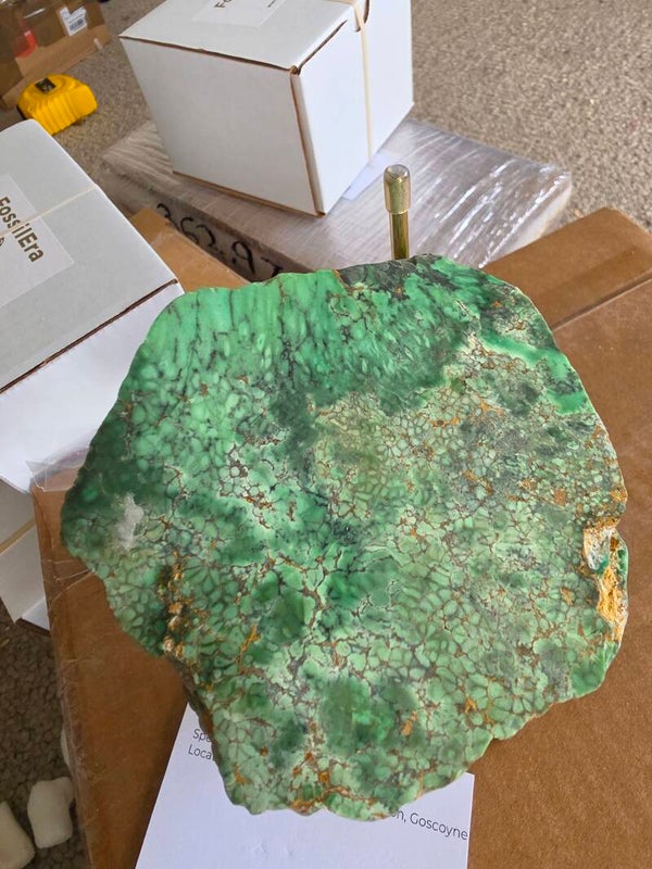 Variscite mineral specimen,  polished on one side