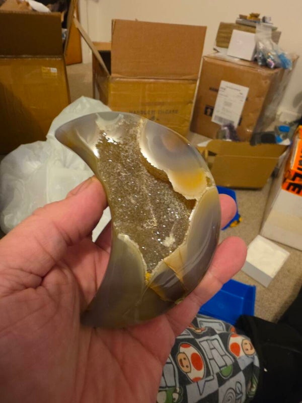 Polished Agate geode moon