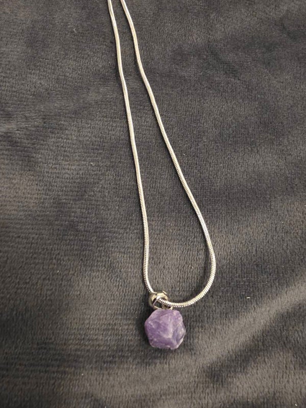 Rough Ruby pendant sterling silver necklace