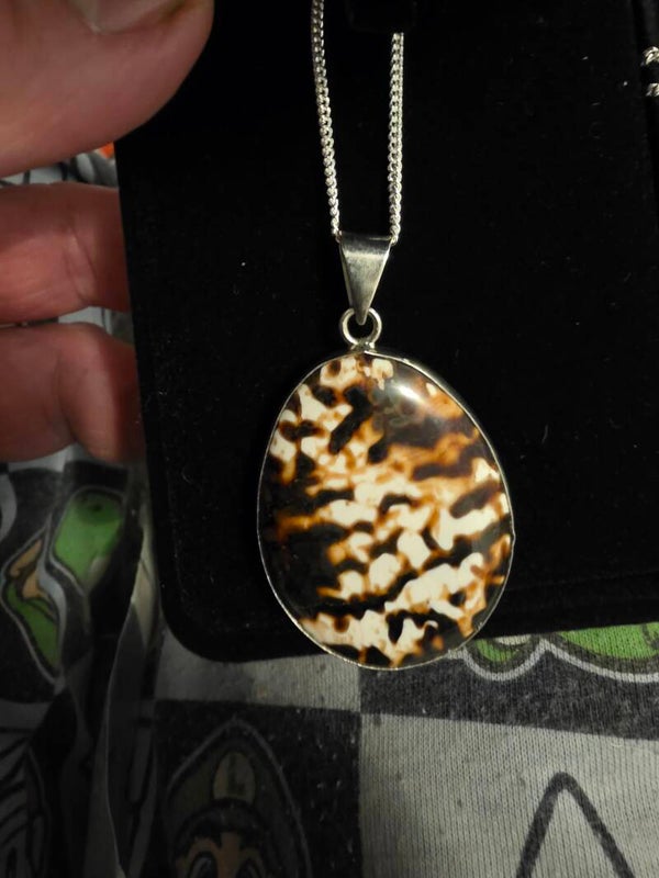 Ocean Jasper pendant on Stirling silver chain