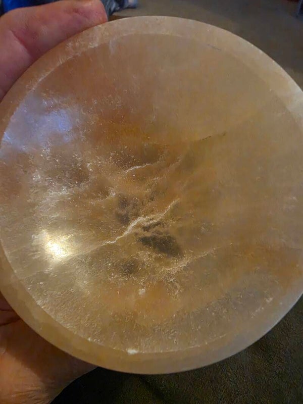 Orange Selenite bowl 10cm with base