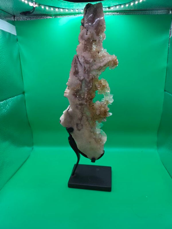 Pink Amethyst slab on stand