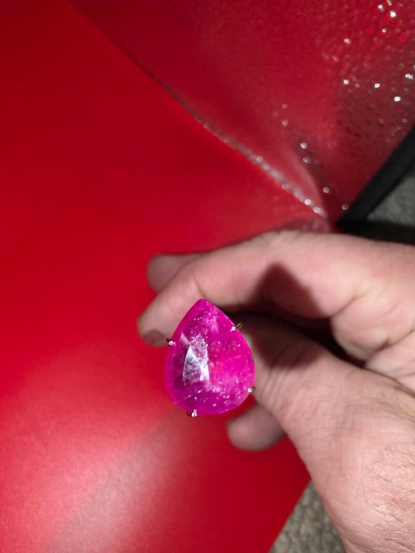 Pear cut Ruby