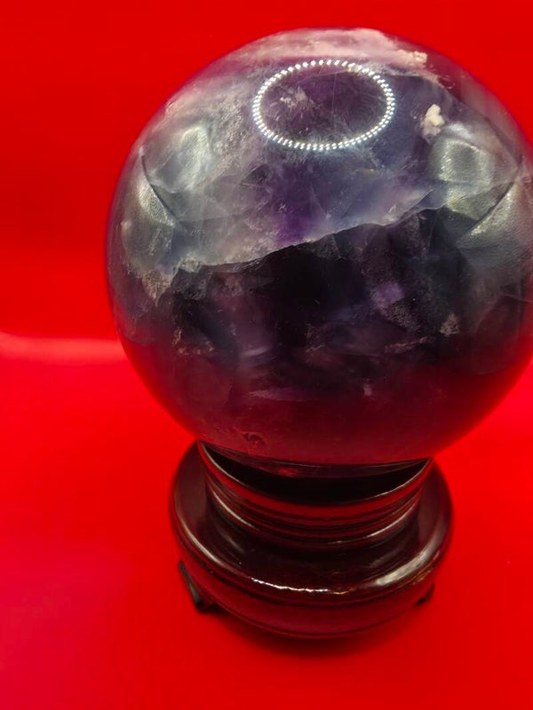 Purple and pink banded Fluorite Sphere