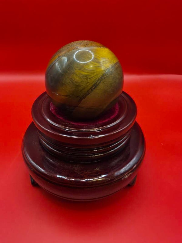 Golden Tiger eye Chartoyancy sphere 4 cm