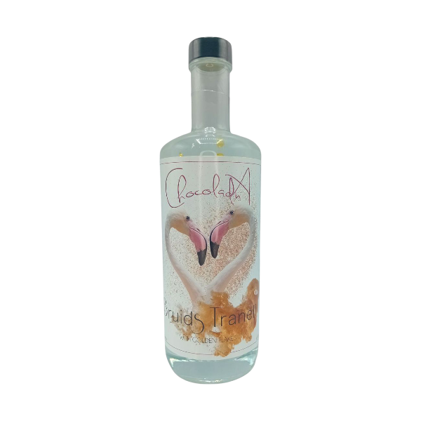 Bruidstranen met gold en zilver flakes.